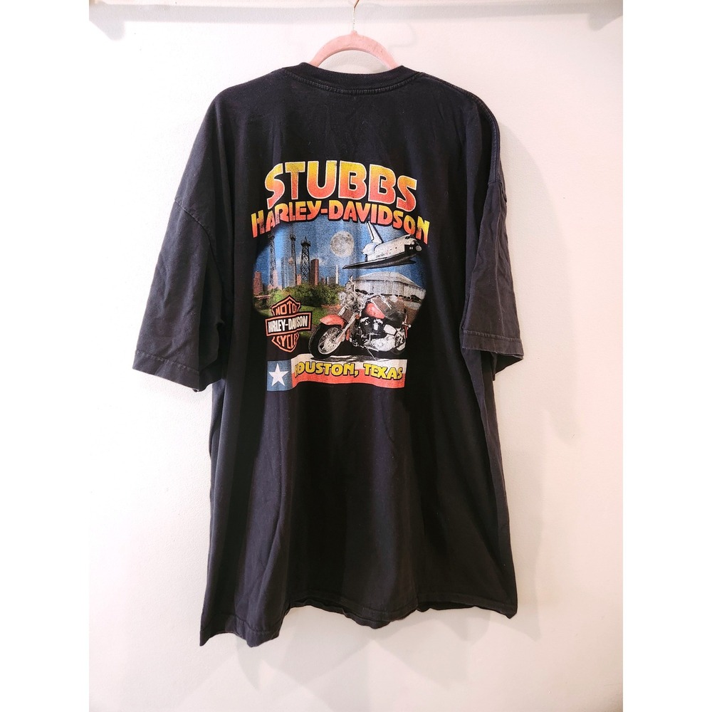 Stubbs‎ Harley Davidson Cycles Houston Texas T Shirt Mens 4XL Biker Streetwear
